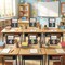 Classroom Table Numbers 1–10 Set with Metal Stands – Double-Sided Composition Style Group Number Cards for Teacher Classroom Management, Team Labels & Desk Organization (Back to School Decor)